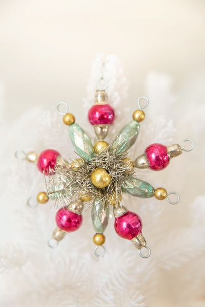 Antique Glass Snowflake Ornament