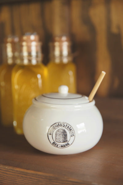 Woodsman's Famous Bee-Ware Honey Jar
